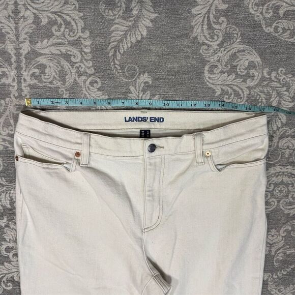 Lands' End Women's Size 16 White High Rise Straight Jeans - Picture 5 of 8